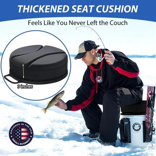 Alt view image 3 of 7 - 5 Gallon Bucket Seat with 3" Thick Seat Foam Cushion, 360°Swivel Bucket Lid Seat, Waterproof & Silent Bucket Seats for Dove Duck Hunting, Ice Fishing, Baseball, Camping