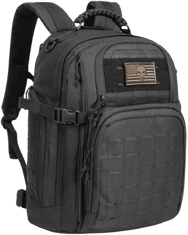 Main image of Military Tactical Backpack 40L for Men, Hiking Camping Molle EDC Daypack Army Assault Pack Lightweight Work Backpack with Water Bladder Compartment, Black