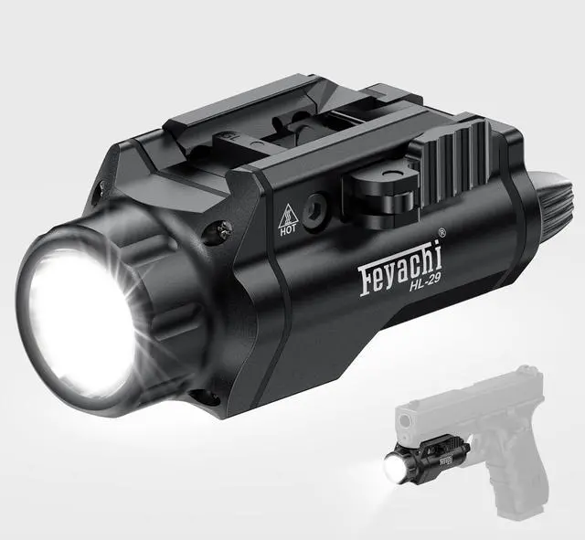 Main image of Tactical Flashlight - 1500 Lumens Rail Mounted Flashlight, with 5 Interchangeable Picatinny Rail Adapters, Fits Multiple Models, IPX7 Water-Resistant Pistol Light