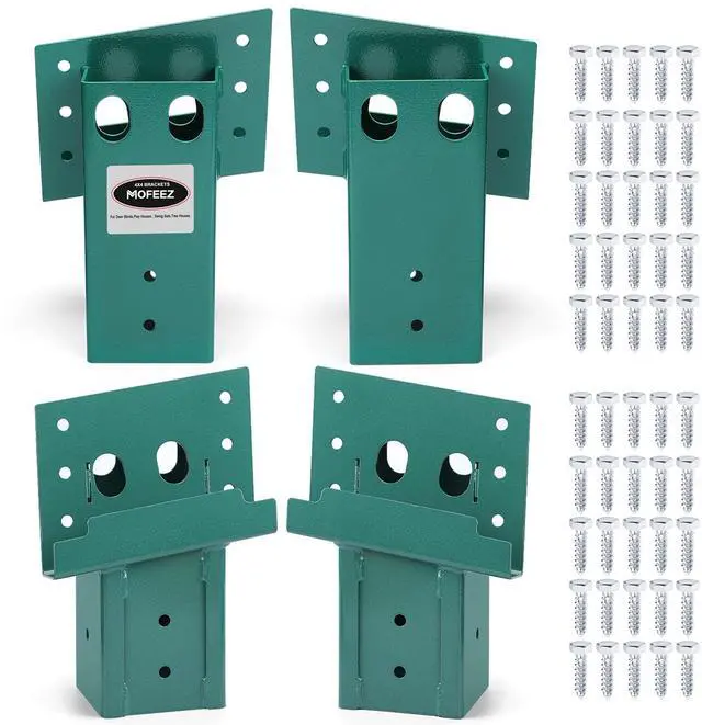 Main image of Deer Stand Brackets 4x4 with Screws, Heavy Duty Elevator Bracket with Powder Coated for Deer Blind Outdoor Hunting Platform Blind Box Treehouse Shooting Shack Over 2000lb Capacity Green 4 Pack