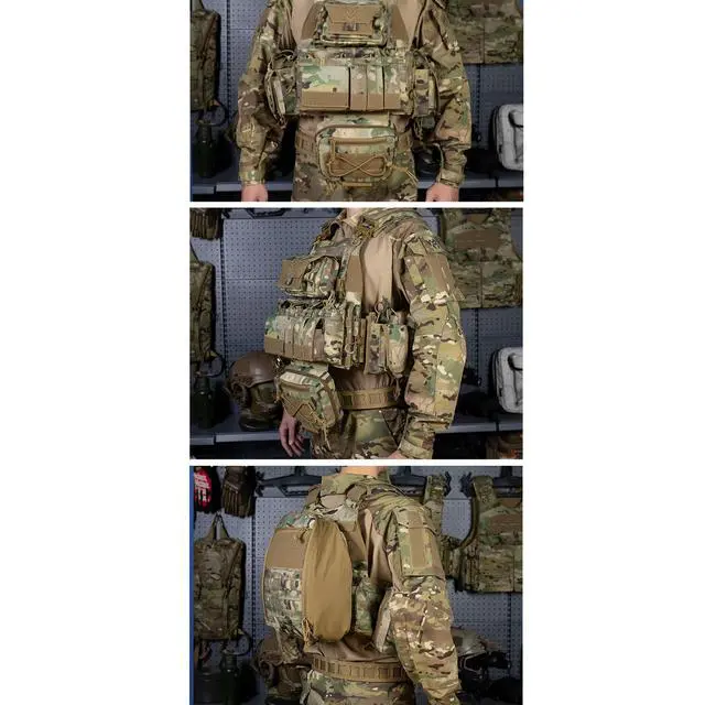 Alt view image 6 of 6 - YAKEDA Outdoor Training Vest With PALS System MultiFunctional MOLLE Quick Release Vest- For Hiking, Camping Training