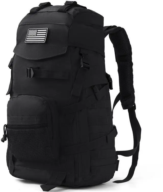 Main image of 50L Tactical Backpack for Men and Women, Water-Resistant Molle Rucksack, Large Military Assault Pack for Hiking, Hunting, Camping, Gym & Outdoor Survival Black