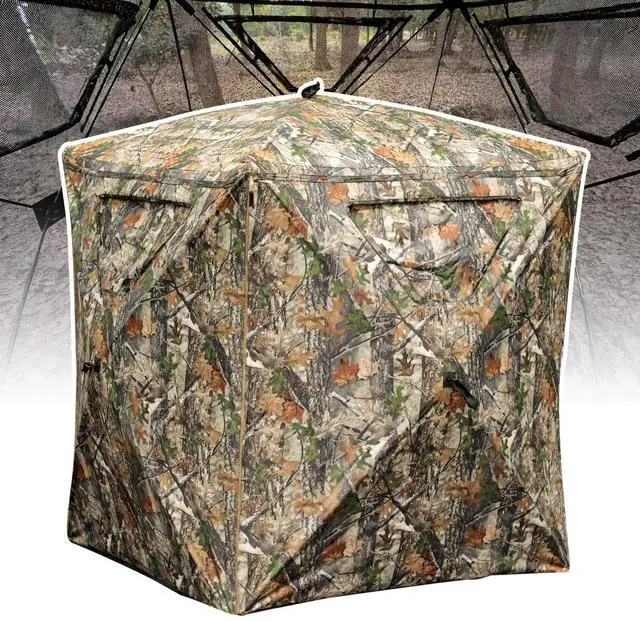 Main image of Hunting Blind, 2 Person Pop Up Blinds 360 Degree See Through, Portable Durable Hunting Ground Blinds for Deer & Turkey Hunting