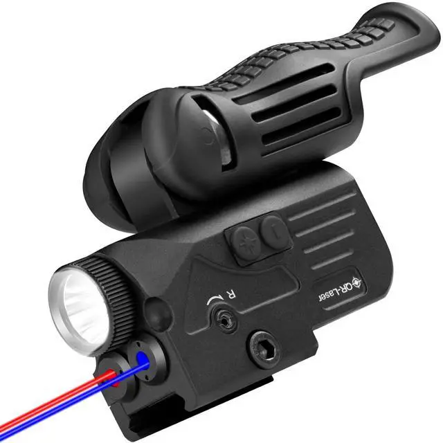 Main image of 1200 Lumens LED White Flashlight with Dual Laser Sights, Rechargeable Laser Beams with 5 LED Light Modes - Hard Anodized Aluminum for Picatinny Rail Mount, Laser Class IIIA, Less Than 5mW