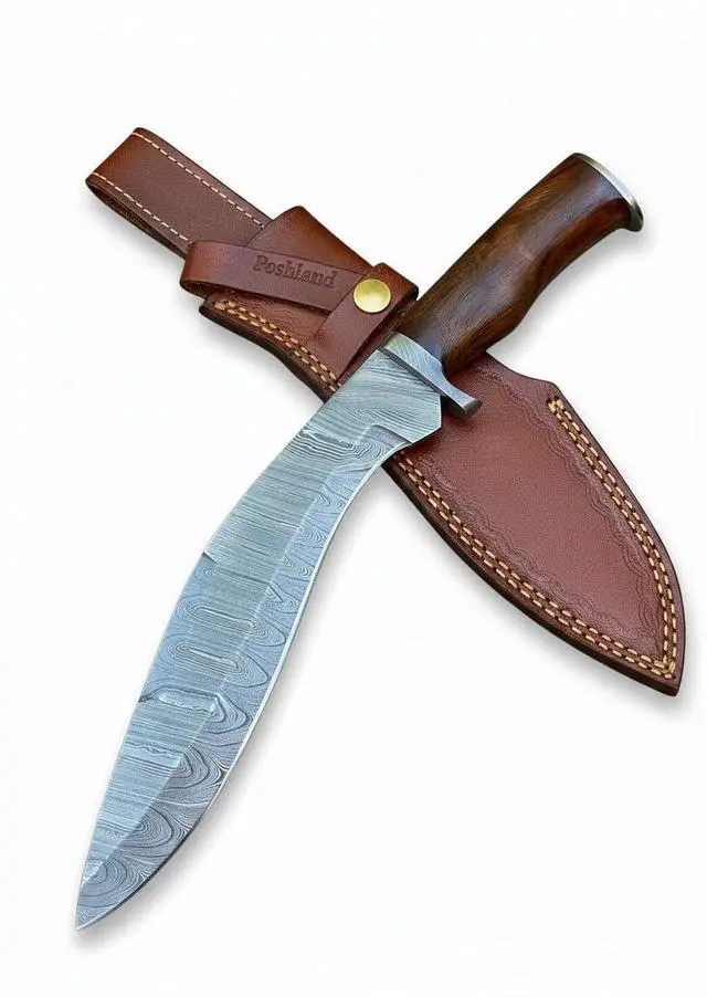 Alt view image 3 of 7 - RG-156 Handmade Damascus Steel 15.00 Inches Kukri Knife - Perfect Grip