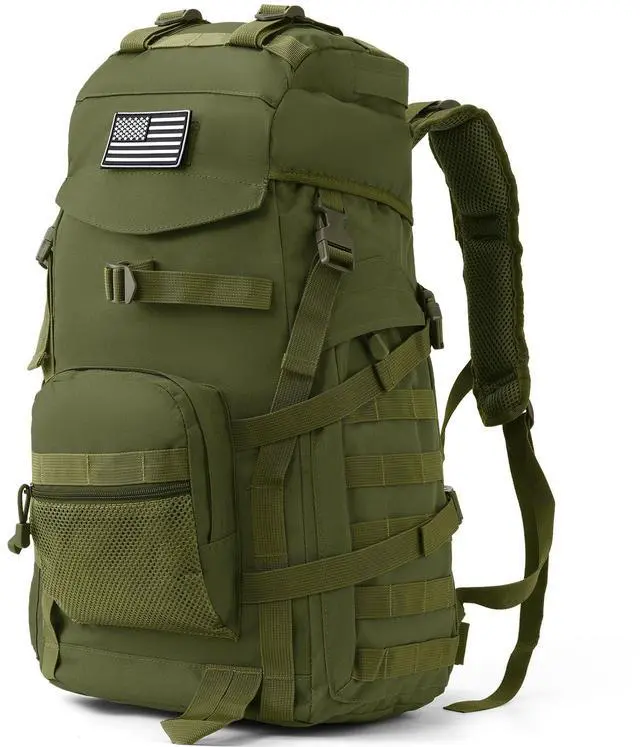 Main image of 50L Tactical Backpack for Men and Women, Water-Resistant Molle Rucksack, Large Military Assault Pack for Hiking, Hunting, Camping, Gym & Outdoor Survival Green