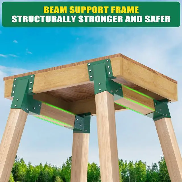 Alt view image 3 of 7 - Heavy Duty Deer Stand Brackets, 4x4 Compound Angle Bracket, Powder Coated Elevated Bracket for Outdoor Platforms, Deer Hunting, Shooting Shack, Observation Decks& Tree Houses (4Pack)