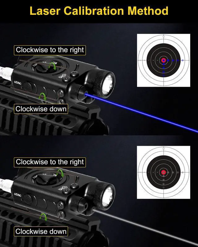 Alt view image 3 of 6 - 1200 Lumens Tactical Laser Light Combo for Rifle, Weapon Light + Blue Laser + IR Laser Compatible with Picatinny/M-LOK Rails, 3-Level Light Brightness, Laser Output Less Than 5mW, Class IIIA