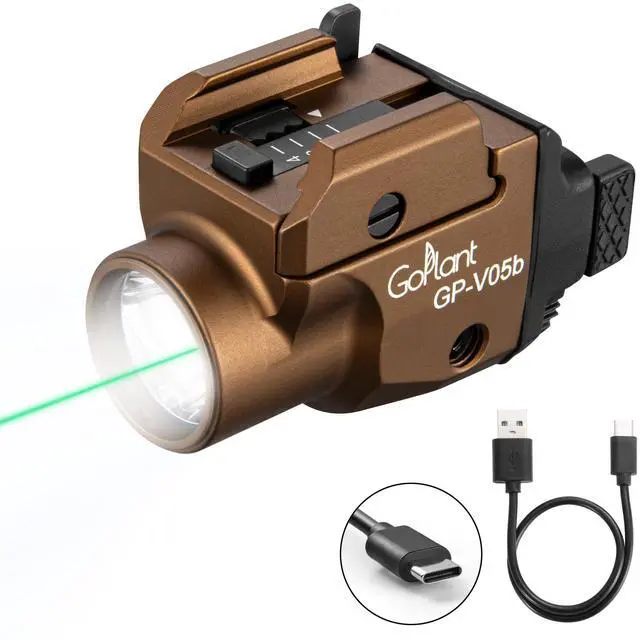 Main image of 1500 Lumens Compact Weapon Laser Light, Aircraft Grade Aluminum Pistol Light, Adjustable Rail-Mounted Handgun Light and Green Laser Combo