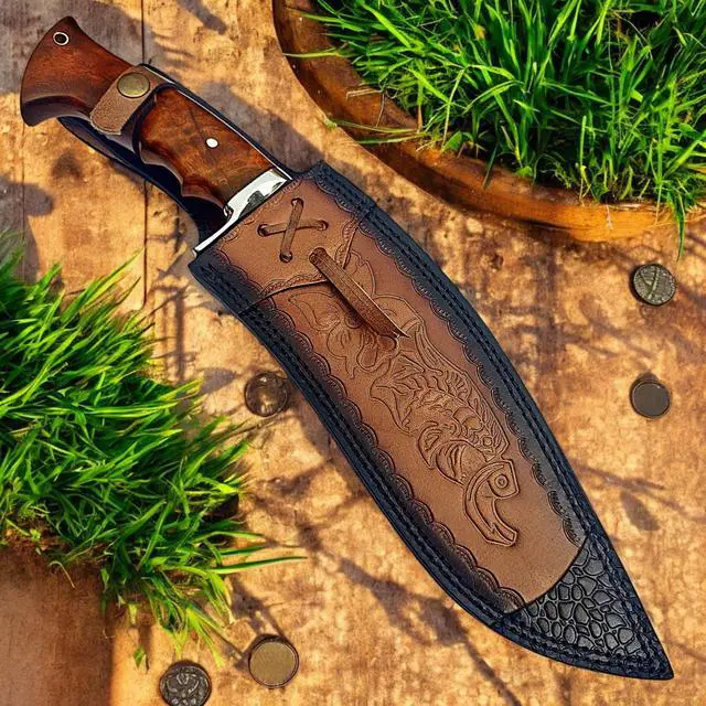 Alt view image 7 of 7 - Fixed Blade Hunting Knife. Sturdy knife to last long fully hand-made with sheath included has been designed for exceptional performance - Survival, Camping, Tactical, and Outdoor Knife