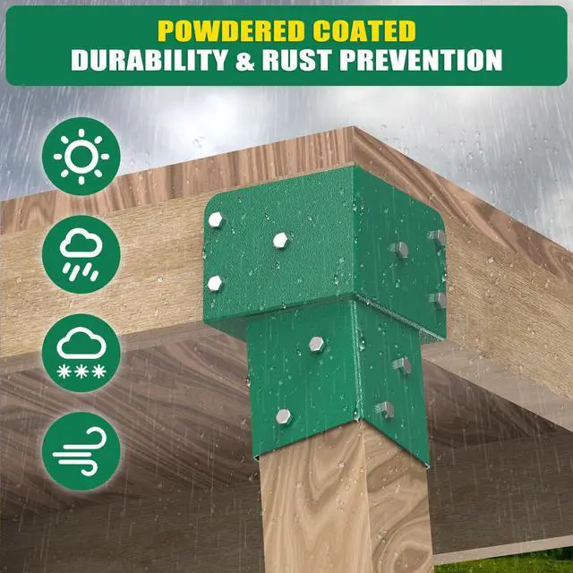 Alt view image 4 of 7 - Heavy Duty Deer Stand Brackets, 4x4 Compound Angle Bracket, Powder Coated Elevated Bracket for Outdoor Platforms, Deer Hunting, Shooting Shack, Observation Decks& Tree Houses (4Pack)