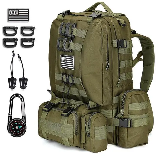 Main image of Large Military Tactical Backpack for Men, 40-50L Backpacks for Women, Bug out Bag Army 3 Days Pack Bags Rucksack with Molle System Green