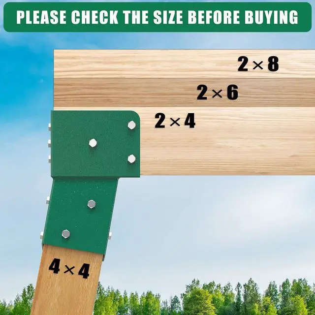 Alt view image 7 of 7 - Heavy Duty Deer Stand Brackets, 4x4 Compound Angle Bracket, Powder Coated Elevated Bracket for Outdoor Platforms, Deer Hunting, Shooting Shack, Observation Decks& Tree Houses (4Pack)
