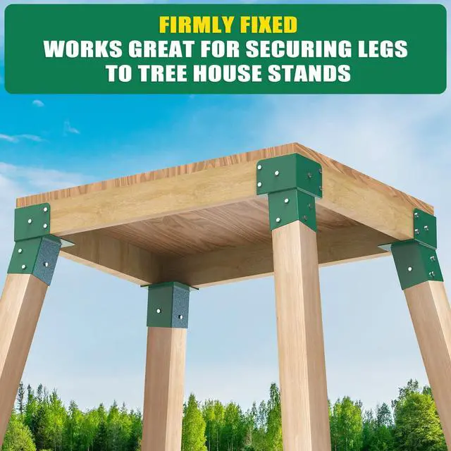 Alt view image 3 of 7 - Heavy Duty Deer Stand Brackets, 4x4 Compound Angle Bracket, Powder Coated Elevated Bracket for Outdoor Platforms, Deer Hunting, Shooting Shack, Observation Decks& Tree Houses (4Pack)