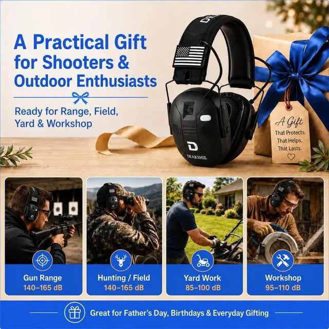 Alt view image 7 of 7 - Electronic Shooting Ear Protection Earmuffs, Bluetooth | NRR 25dB Protection 6X Clear Commands Gunshot Reduction 4-Mic Awareness Gel Comfort Bluetooth Audio 4H Auto-Off