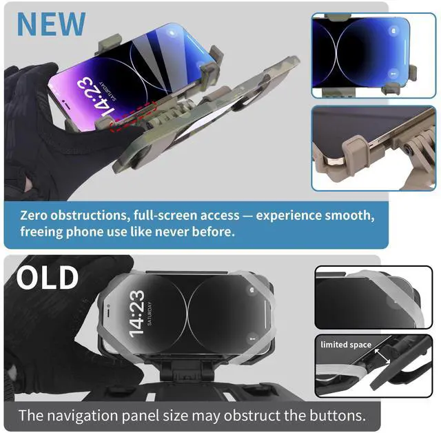 Alt view image 2 of 3 - Tactical Gear Plate Carrier Vest Accessories, MOLLE Phone Chest Mount Holder for 6.0"-7.7" Screens, Quick-Release and Adjustable Tactical Phone Holder for Police Vest