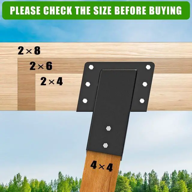 Alt view image 7 of 7 - Heavy Duty Deer Stand Brackets, 4x4 Compound Angle Bracket, Powder Coated Elevated Bracket for Outdoor Platforms, Deer Hunting, Shooting Shack, Observation Decks& Tree Houses (4Pack)