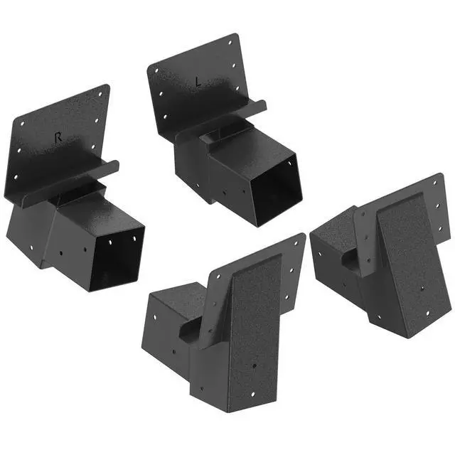 Alt view image 6 of 7 - 4 Pack Deer Stand Brackets 4x4 Heavy Duty Deer Blind Brackets Outdoor Angle Brackets for Tree Stand, Outdoor Platforms, Hunting Blinds, Shooting Shack, Observation Decks, Elevated Platform