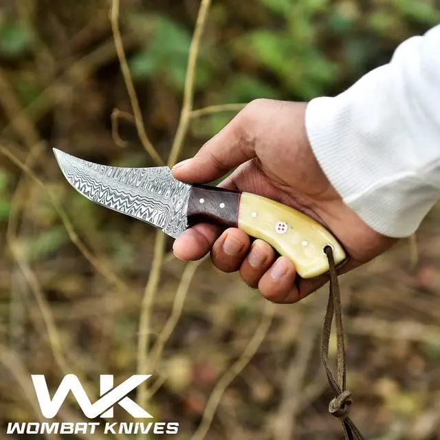 Alt view image 5 of 7 - Handmade Cowboy Knife for Men & Women with Leather Sheath, Fixed Blade EDC Hunting Knife for Outdoor Skinning Full Tang blade (Camel Bone)
