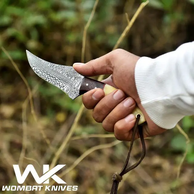 Alt view image 7 of 7 - Handmade Cowboy Knife for Men & Women with Leather Sheath, Fixed Blade EDC Hunting Knife for Outdoor Skinning Full Tang blade (Camel Bone)