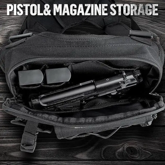 Alt view image 2 of 7 - Chest Bag For Men: Tactical Chest Vest Fits Most Pistols Chest Rig EDC Pouch Pack for Running,Hiking,Travel