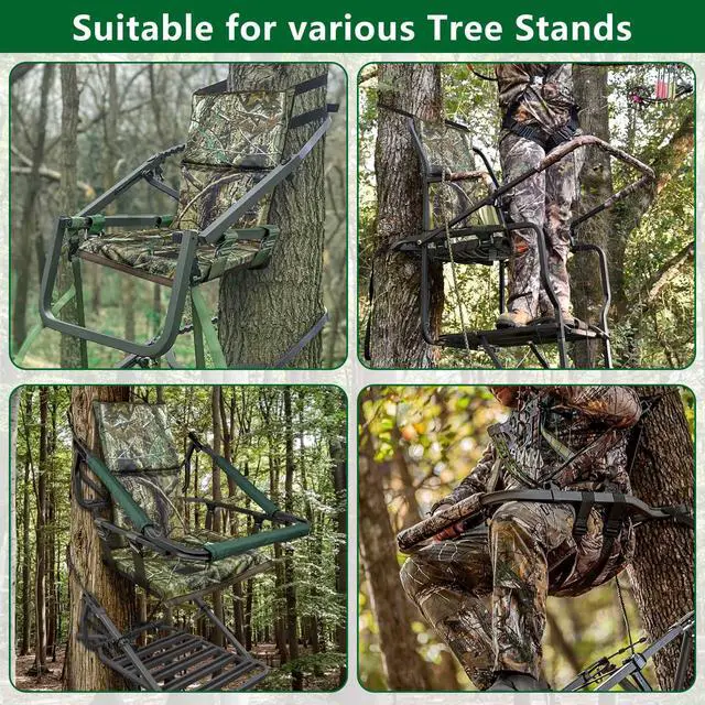 Alt view image 6 of 6 - Tree Stand Seat Replacement, Adjustable Treestand Seats for Hunting, Comfortable Hunting Tree Seat Fits Climber Deer Tree Stands