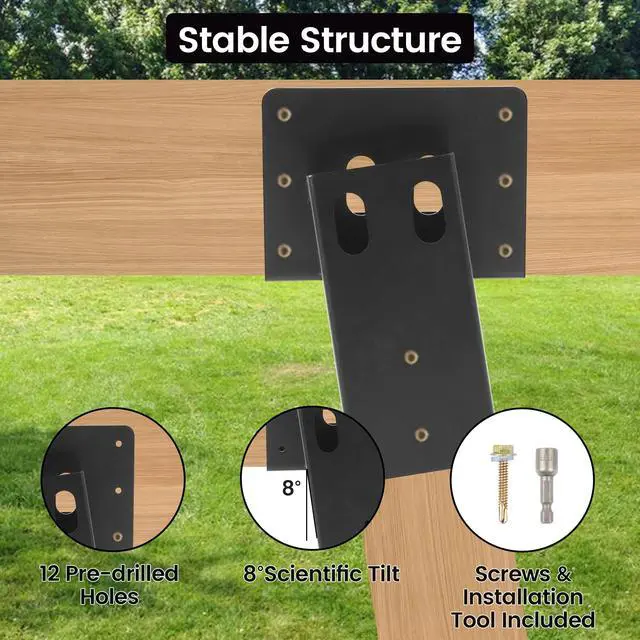 Alt view image 5 of 7 - Deer Stand Brackets 4 x 4, Outdoor Platform Deer Blind Brackets 4 PCS / 8 PCS, 12 / 14 Gauge Steel Elevator Brackets for Hunting Platform, Shooting Shacks, Tree Houses