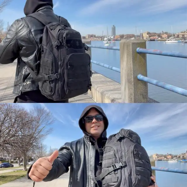 Alt view image 7 of 7 - Tactical Laptop Backpack Military Backpack for Men Black Tactical Bag Backpack