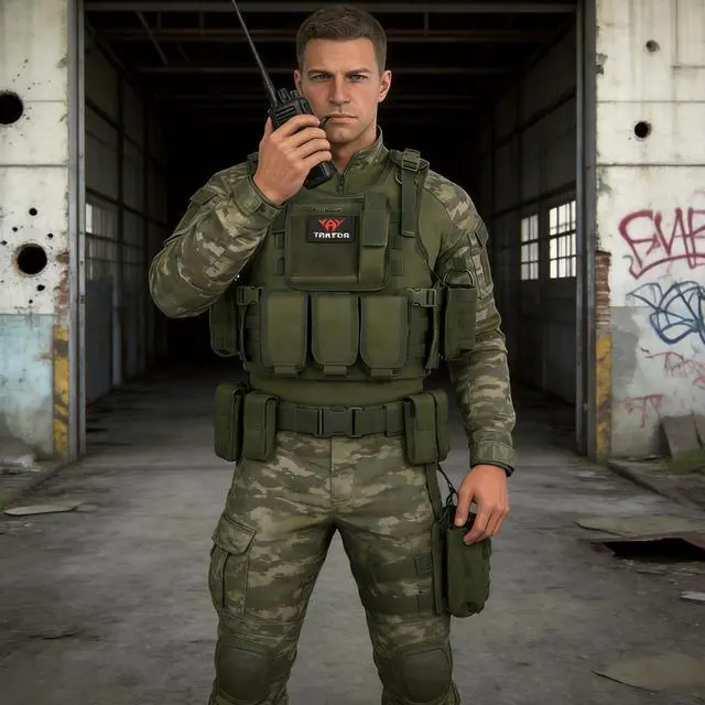Alt view image 4 of 7 - YAKEDA Outdoor Tactical Airsoft Vest Adjustable Fit Adult
