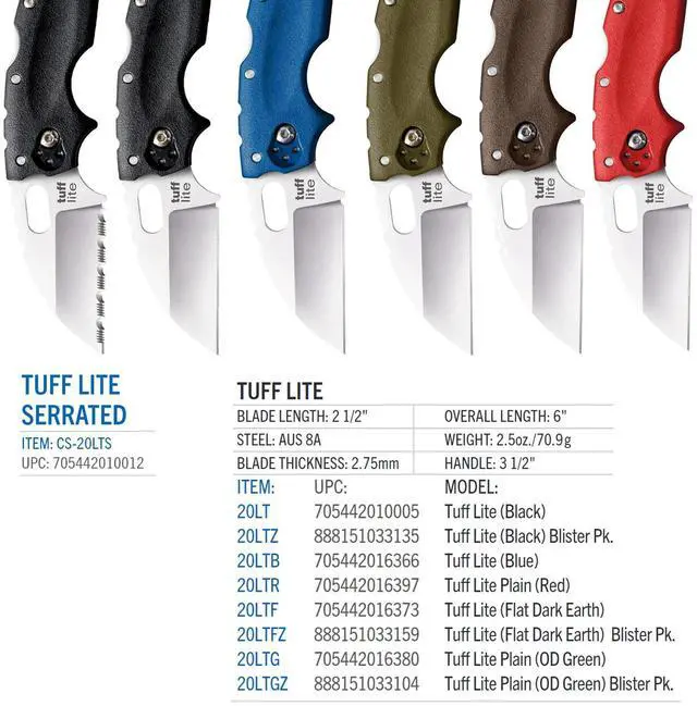Alt view image 6 of 6 - Tuff Lite 2.5" AUS8A Sheepsfoot Razor-Sharp Plain Blade 3.5" Griv-Ex Handle Pocket Folding Knife