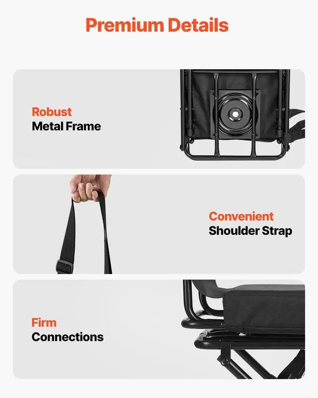 Alt view image 6 of 7 - Hunting Chair, 360° Silent Swivel, Foldable Lightweight Portable Blind Chair, Heavy-Duty Steel Frame Ground Stool Seat, with Adjustable Shoulder Strap, 300 Lbs Capacity for Fishing, Camping