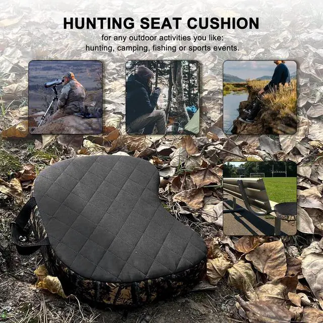 Alt view image 3 of 6 - Portable Hunting Seat Cushion, 11.4 x 15.7 x 2.8in Thickening Lightweight Outdoor Cushion, Waterproof Sponge Dirty Proof Pad for Hunting, Camping, Stadium, Outdoor Sports, Fishing