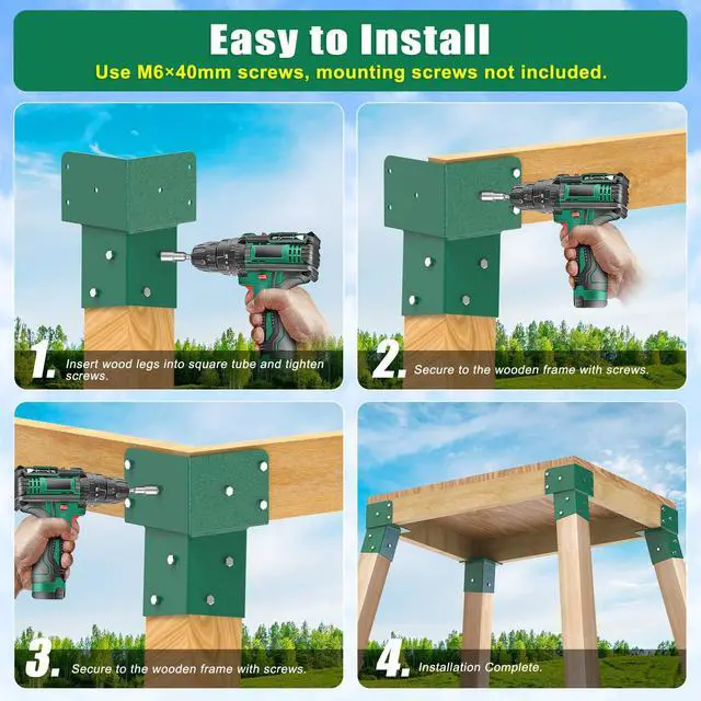 Alt view image 5 of 7 - Heavy Duty Deer Stand Brackets, 4x4 Compound Angle Bracket, Powder Coated Elevated Bracket for Outdoor Platforms, Deer Hunting, Shooting Shack, Observation Decks& Tree Houses (4Pack)