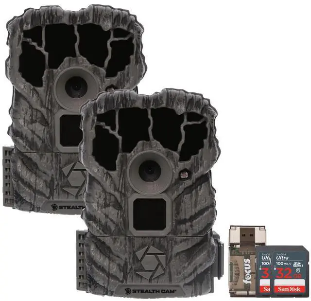 Main image of Browtine 14MP Trail Camera with 32GB Cards (5 Items) | 0.7 Second Trigger, 60 Ft Ir Range, Burst Mode, 2 Cameras Plus Two 32GB SD Cards and 2 USB Card Readers, (2 Pack)