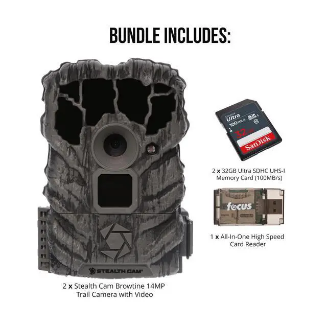 Alt view image 6 of 6 - Browtine 14MP Trail Camera with 32GB Cards (5 Items) | 0.7 Second Trigger, 60 Ft Ir Range, Burst Mode, 2 Cameras Plus Two 32GB SD Cards and 2 USB Card Readers, (2 Pack)