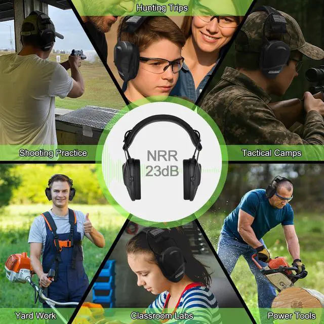 Alt view image 4 of 7 - Youth Electronic Ear Protection 23dB NRR Slim Fit Gel Ear Pads Sound Amplification Noise Compression Compact Design Gun Range Shooting Hunting Tactical Use