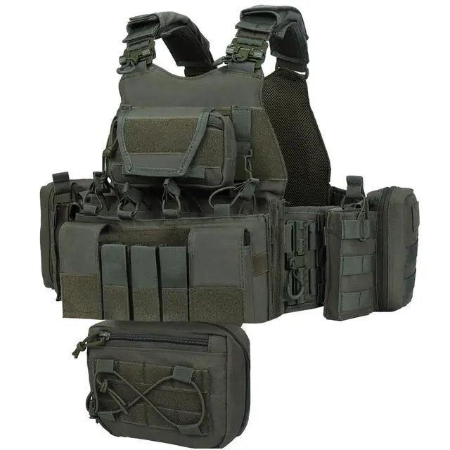 Alt view image 2 of 6 - YAKEDA Outdoor Training Vest With PALS System MultiFunctional MOLLE Quick Release Vest- For Hiking, Camping Training