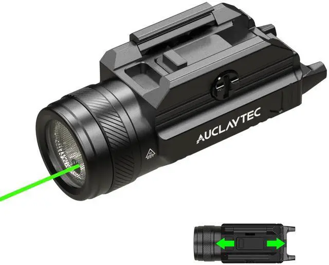 Main image of 1200 Lumen Pistol Light Laser Combo Green Beam Tactical Flashlight, Pistol Flashlight Adjustable Slide Locating Keys for Picatinny
