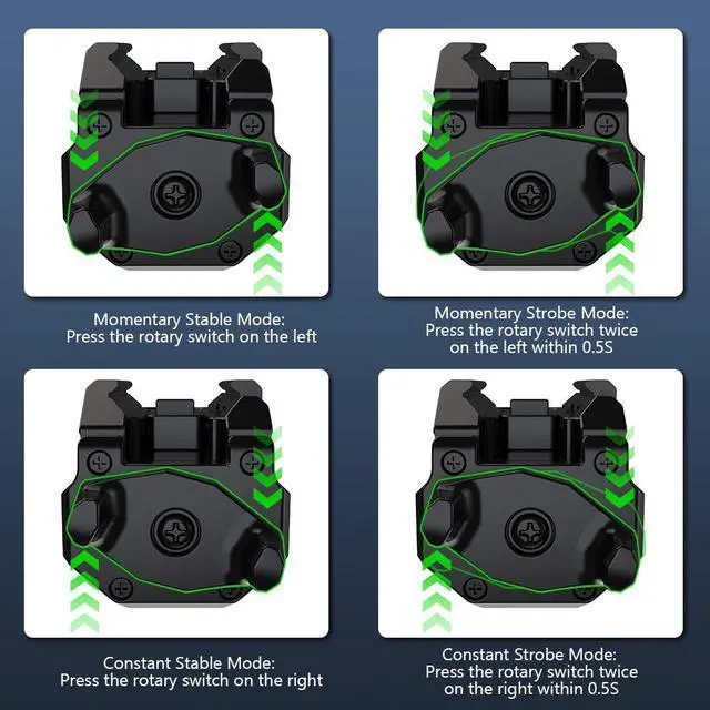 Alt view image 5 of 7 - 1200 Lumen Pistol Light Laser Combo Green Beam Tactical Flashlight, Pistol Flashlight Adjustable Slide Locating Keys for Picatinny