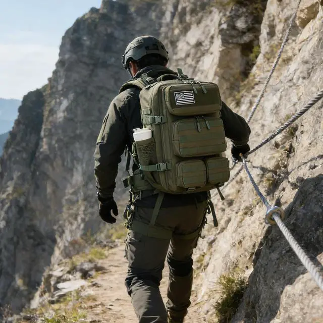 Alt view image 7 of 7 - 55L Tactical Backpack Heavy Duty Military Rucksack Molle Backpack 3 Day Assault Pack for Work Outdoors