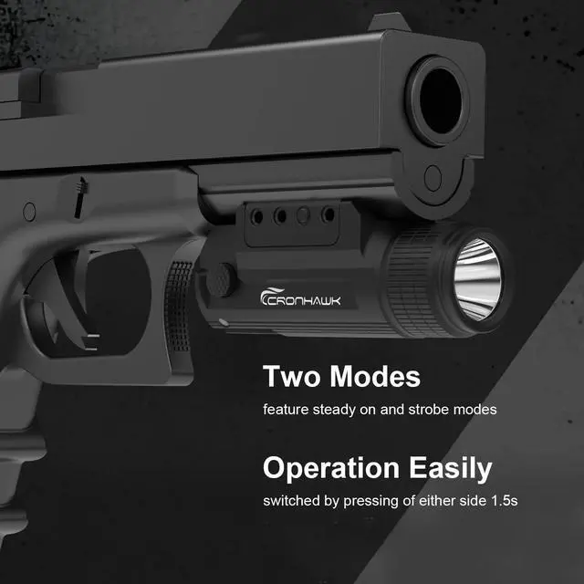 Alt view image 5 of 6 - 2 Pieces Rechargeable 700 Lumen Pistol Flashlight Rail Mounted Handgun Light