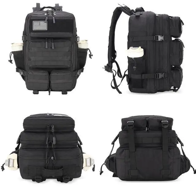 Alt view image 6 of 7 - 55L Tactical Backpack Heavy Duty Military Rucksack Molle Backpack 3 Day Assault Pack for Work Outdoors