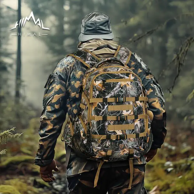 Alt view image 5 of 5 - Hunting Backpack,30L Camo Daypack for Deer Bowhunting | Waterproof,600D Fabric,Hunting Gear,Rain Cover,Large CapacityHunting Day Pack