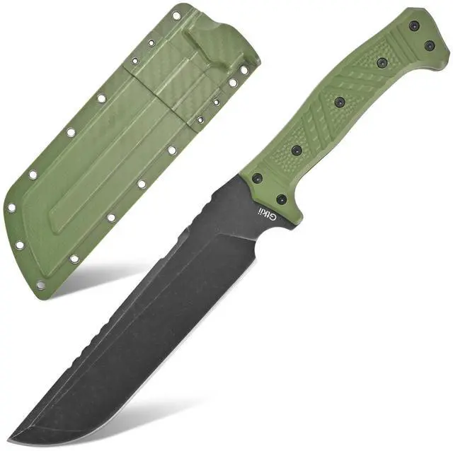 Main image of GTK32 Fixed Blade Knife DC53 Steel Blade Full Tang Nylon Fiberglass Handle Heavy Duty Knifes for Field Hunting Camping Adventure(Green)