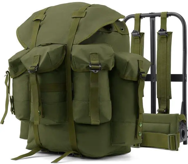 Main image of 50L Military Alice Pack Army Survival Combat ALICE Rucksack Backpack for Men & Women for Camping, Hiking, Emergency Army Green