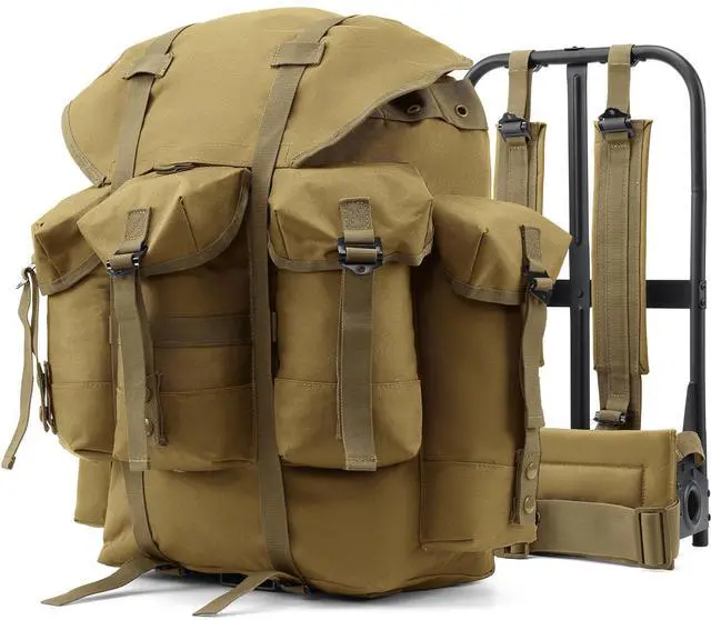 Main image of 50L Military Alice Pack Army Survival Combat ALICE Rucksack Backpack for Men & Women for Camping, Hiking, Emergency Khaki