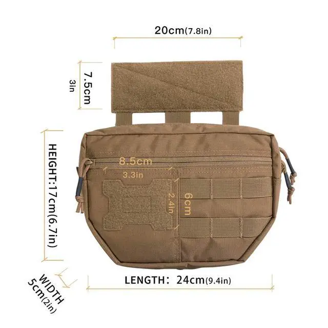 Alt view image 2 of 7 - Tactical Drop Dump Pouch Molle Tool Pouch with Hook & Loop Carrying Kit Bag for Tactical Vest Chest Rig