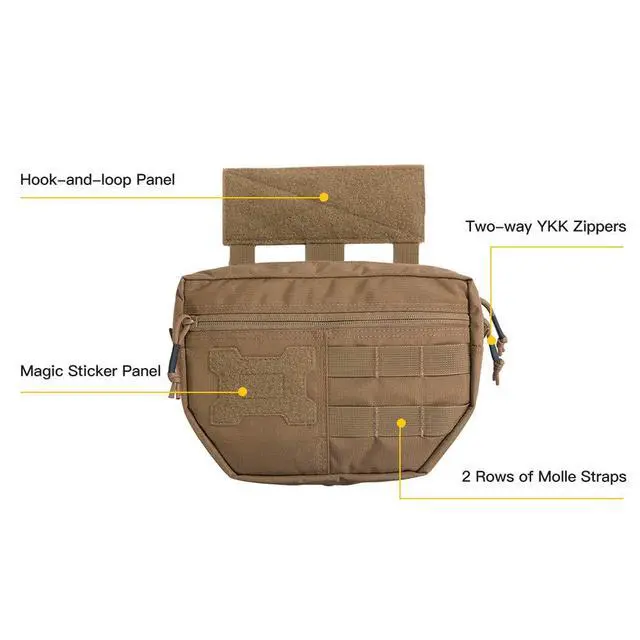 Alt view image 3 of 7 - Tactical Drop Dump Pouch Molle Tool Pouch with Hook & Loop Carrying Kit Bag for Tactical Vest Chest Rig