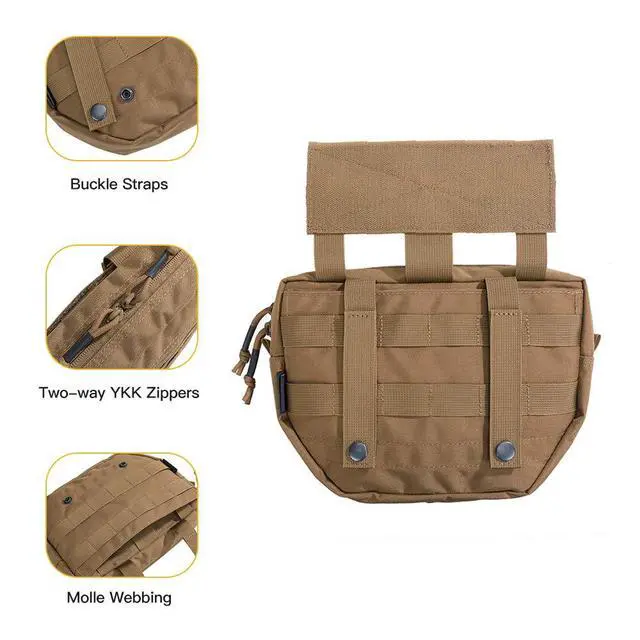 Alt view image 4 of 7 - Tactical Drop Dump Pouch Molle Tool Pouch with Hook & Loop Carrying Kit Bag for Tactical Vest Chest Rig
