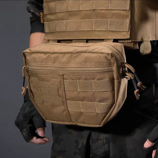 Alt view image 7 of 7 - Tactical Drop Dump Pouch Molle Tool Pouch with Hook & Loop Carrying Kit Bag for Tactical Vest Chest Rig